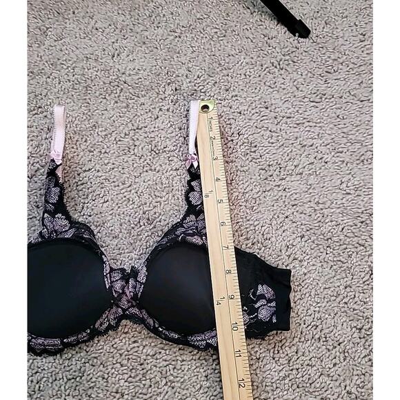 Adore Me Black Sweet Lilac Underwire Push Up Balconette Bra Sz 34C - Picture 4 of 6